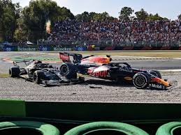 As the two made contact, verstappen's car catapulted on to the top of the mercedes as both slid into the gravel. Pvczg2cbh07zvm