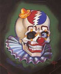Grateful Dead Clown Art By Rick Griffin With A Sort Of Steal Your Face Design I Said Sort Of Evil Clowns Scary Clowns Grateful Dead
