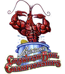 Vector cartoon clip art illustration of a crayfish, crawfish, crawdad, or lobster in the heisman trophy pose holding a bowl of corn and potatoes. Crawfish Boil Clip Art N15 Free Image Download