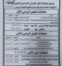 وتشمل البيانات الأساسية لكل تلميذ ، كما ان نتائج امتحانات النقل يتم استخدامها في نقل التلاميذ من صف دراسي إلى صف دراسي أخر. Ù…ÙˆØ§Ø¹ÙŠØ¯ Ø§Ù„Ø§Ù…ØªØ­Ø§Ù†Ø§Øª Ù„ØµÙÙˆÙ Ø§Ù„Ù†Ù‚Ù„ Ø§Ù„Ø§Ø¨ØªØ¯Ø§Ø¦Ù‰ ÙˆØ§Ù„Ø§Ø¹Ø¯Ø§Ø¯Ù‰ ÙˆØ§Ù„Ø´Ù‡Ø§Ø¯Ø§Øª ÙˆØ§Ø¬Ø§Ø²Ø© Ù†ØµÙ Ø§Ù„Ø¹Ø§Ù… 6 ÙØ¨Ø±Ø§ÙŠØ± 2021