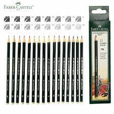 16pcs Faber Castell Art Graphite Pencils Writing Sketch Charcoal Artist Drawing Faber Castell Art Charcoal Artists Faber Castell
