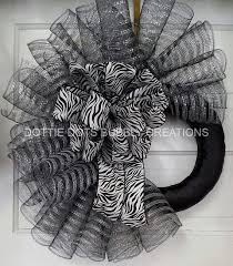 Black And White Striped Ribbon Wreath Silver Black Striped Spiral Mesh Wreath Etsy Mesh Wreaths Whimsical Wreaths Deco Wreaths