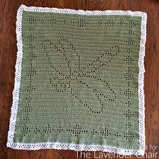 filet dragonfly blanket crochet pattern the lavender chair