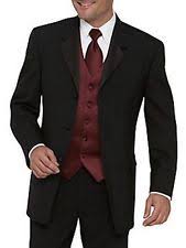 Black And Burgundy Suit Black Groom Tuxedos With Burgundy Waistcoat Custom Wedding Mens Groomsmen Suits Mens Wedding Attire Wedding Suits Groom Attire
