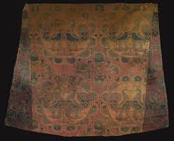 Sogdian Silk Lampas Textile Fragment Central Asia 8th 9th Century Composed Of Different Silk Panels Stitched Together Islamic World Antique Textiles Textiles