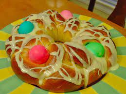 Osterbrot is the german easter bread which is soft and cake like. Bless Us O Lord Easter Bread Easter Dinner Easter Recipes Easter Bread