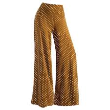 Clearance Womens Stretchy Sexy Vintage Wave Point High Waist Flared Bells Floor Length Pants Bottom Trousers