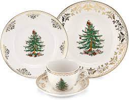 Shop for christmas spode at bed bath & beyond. Amazon Com Spode Christmas Tree Gold 4 Piece Place Setting Dinnerware Sets Kitchen Dining