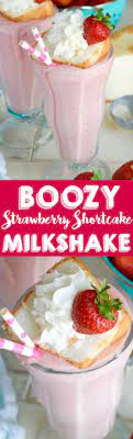 Boozy Strawberry Shortcake Milkshake Wine Glue Boozy Desserts Dessert Drinks Raspberry Lemonade Recipe
