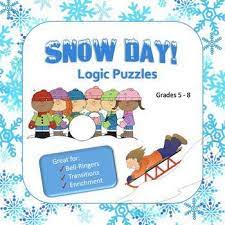 Two Different Logic Puzzles With The Theme Of Snow Day Activities One Puzzle Has A Single D School Holiday Activities Logic Puzzles Critical Thinking Skills