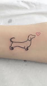 If you want to learn how to use a stencil or print on water. Basic Sausage Dog Easy Tattoo Design Easy Dog Tattoos Easy Tattoos Crayon