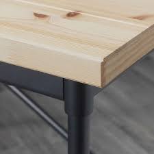 Wooden version with steel legs on one side. Kullaberg Birou Pin Negru 110x70 Cm Ikea Ikea Wood Desk Top Pine Desk