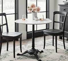 Patio bar furniture clearance kitchen magnificent height sets. Rae Round Marble Pedestal Bistro Dining Table Pottery Barn