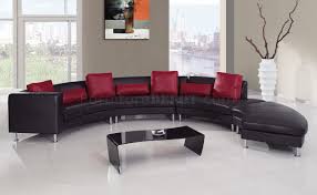 Fit up to five on this sleek sectional sofa, the perfect addition to any den or living room ensemble. 919 Sectional Sofa In Black Red Leather By Global
