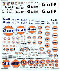 gulf racing decals sp 006 gulf gulf racing waterslide decal paper car brands logos