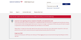 The edd will only contact you if we need to verify your identity. Www Bankofamerica Com Eddcard Bank Of America Edd Card