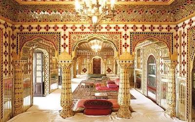Gleaming mirror inlays of Sheesh Mahal, AI generated