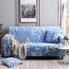 Soft Blue Spring Leaves Stretch Sofa Slip Cover Couch Covers Slip Covers Couch Nordic Style Sofa