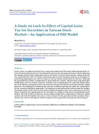 The capital gains tax rate cannot be directly compared to individual income tax rates, because the additional layers of tax that apply to capital gains income must also be part of the discussion. Pdf A Study On Lock In Effect Of Capital Gains Tax For Securities In Taiwan Stock Market An Application Of Did Model