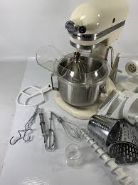 Kitchenaid mixer heavy duty k5ss mixer bowl. Kitchenaid Heavy Duty Mixer Model K5ss W Assorted Accessories Works Item 034 Look What I Found