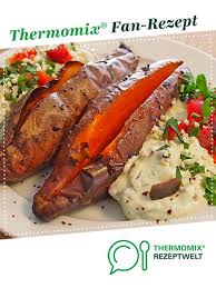 Gebackene Susskartoffel Mit Avocado Paprika Creme Rezept Gebackene Susskartoffel Susskartoffel Rezepte