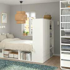 ikea platsa 2019 new platform bed with wardrobe units bedkader inloopkast achter het bed ikea