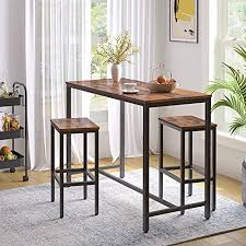 This bar cabinet brings an array of storage options to your dining room or kitchen. Hoobro Bar Stools Set Of 2 Bar Chairs With Footrest Black Steel Frame Adjustable Feet For Living Room Dining Room Kitchen Industrial Design Rustic Brown Bf65by01 Buy Online At Best Price In