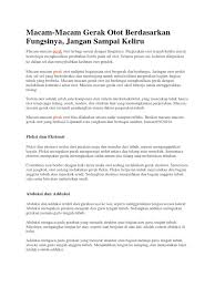 Pasangan otot terdiri dari dua jenis, yaitu antagonis dan sinergis. Macam Macam Gerak Otot Berdasarkan Fungsinya Jangan Sampai Keliru