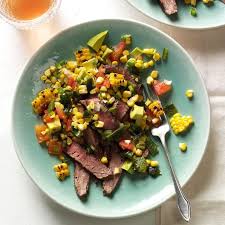Spice up your dinnertime with this incredibly easy and quick mexican taco recipe with minced beef and lots of other deliciously, fresh ingredients. Grilled Flank Steak With Summer Relish Recipe How To Make It Taste Of Home