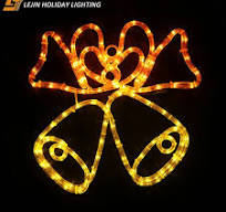 Indoor and outdoor 2D christmas bell motif lights for ...