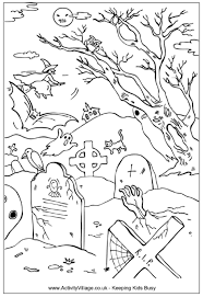 Halloween Graveyard Colouring Page Halloween Coloring Halloween Coloring Pages Coloring Pages