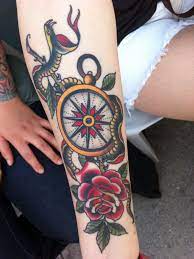 In The Studio Vol 55 With Grez Traditional Compass Tattoo Traditional Tattoo Design Traditional Tattoo