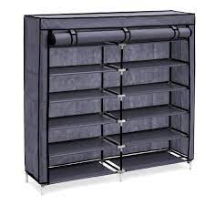 Check spelling or type a new query. Zimtown 36 Pairs Gray Shoe Rack Double Row Shoe Tower 7 Tier Portable Shoe Storage Cabinet Organizer Walmart Com Walmart Com