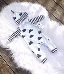 Barboteuse Avec Chapeau Ensemble Prendre La Tenue De La Maison Genre Neutre Nuages Blancs Noir 0 3 Tenue D Vetements Bebe Vetement Enfant Vetements Filles