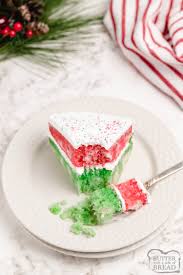 With handle of wooden spoon, poke top of warm cake every 1/2 inch. Christmas Jello Poke Cake Butter With A Side Of Bread