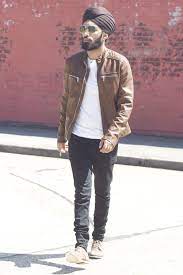 Brown Leather Jacket Singh Street Style Dad Fashion Street Style