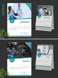2020 Clean Medical Hospital Calendar Template Vector Eps Ai In 2020 Calendar Template Medical Templates