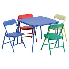 Our small dining table sets for 2 are great when you don't have much space but still want to dine in style and comfort. Flash Furniture 5 Piece Kids Folding Table Set The Home Depot Canada