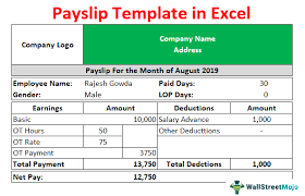 Salary receipt template 6 free word pdf format download by template.net. Payslip Template In Excel Build A Free Excel Payslip Template
