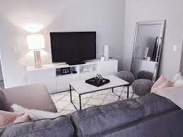 Wall painting, flooring, furniture selection and decoration or ornament arrangement. Affordable Apartment Decor Living Room Tv Stand Grey Couch Living Room Affordable Apartment Decor