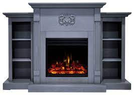 When shopping for an electric fireplace, it's important to understand freestanding stove—freestanding electric fireplaces, sometimes called stoves, are heaters that give. Sanoma Electric Fireplace Heater With 72 Blue Mantel Bookshelves Multi Color Traditional Indoor Fireplaces By Almo Fulfillment Services Houzz