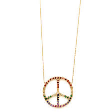 Download Ombre Rainbow Peace Sign Necklace Elisa Solomon Jewelry