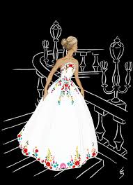 Maybe I Just Have A Thing For Colourful Embroidery But I Find Hungarian Kaloscai Embro Fashion Illustration Dresses Illustration Fashion Design Dress Sketches