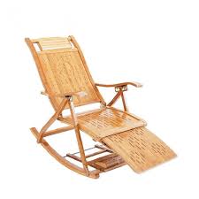 Modern Bamboo Rocking Chair Recliner Avec Ottoman Chaise Interieure De Plate Forme Outdoor Lounge Folding Bam Recliner With Ottoman Rocking Chair Deck Chairs