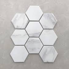 For a timelessly elegant style, choose our carrara honed hexagon marble mosaic tiles from mandarin stone. 295x256mm Hexagon Marble Look Porcelain Mosaic 7464 Tile Factory Outlet