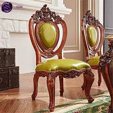 Xue Dining Chair Luxury Leather European Green Leather Dining Chair Oak Head Layer Leather Double Sided Oak Dining Chairs Leather Dining Chairs Dining Chairs