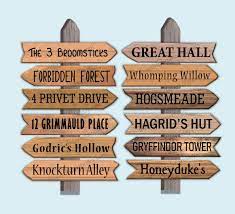 Harry Potter Themed Printable Sign Post With Places From Hp World On The Arrows Perfect Diy Harry Potter Theme Party Harry Potter Room Decor Harry Potter Sign