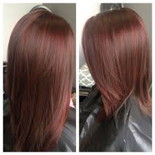 Red Lowlights With Brown Between The Foils Red Highlights In Brown Hair Hair Highlights Brown Hair With Highlights