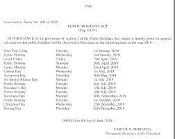 Here, we have compiled lists of public and bank holidays that fall in the month of july 2021. Bwgovernment Public Holidays 2019 New Year S Day Facebook