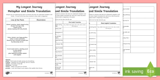 This will help grow their writing technique similes and metaphors are the most commonly used figurative elements in writing. My Longest Journey Figurative Language Activity Ks2